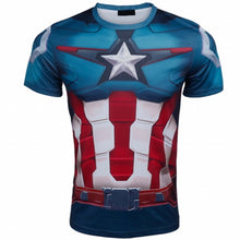 Marvel Super Heroes top short sleeve fashion men fitness t shirt round neck print 21 styles  t-shirt men
