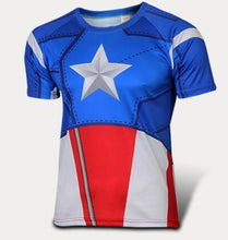 Marvel Super Heroes top short sleeve fashion men fitness t shirt round neck print 21 styles  t-shirt men