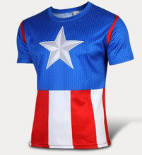 Marvel Super Heroes top short sleeve fashion men fitness t shirt round neck print 21 styles  t-shirt men