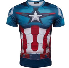 Marvel Super Heroes top short sleeve fashion men fitness t shirt round neck print 21 styles  t-shirt men