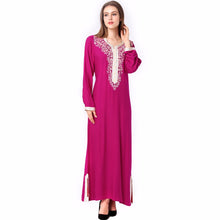 Muslim women Long sleeve hijab Dress maxi abaya jalabiya islamic women dress clothing robe kaftan Moroccan fashion embroidey1631